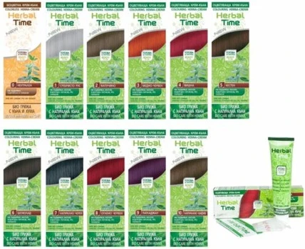 Травяная Краска для Волос Крем Herbal Time Готовая к Использованию