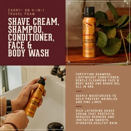 Shampoo Conditioner Wash & Shave 18.21 Man Made Carry On Sweet Tobacco