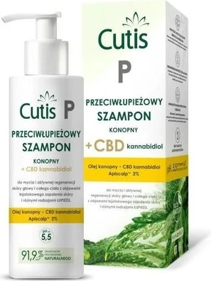 Шампунь Cutis против перхоти с коноплей и КБД