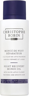 Регенерирующее масло для волос Christophe Robin Ночное восстановление Масло Моной с цветком белого лотоса