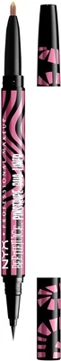 Подводка для глаз NYX Nyx Professional Makeup Beetlejuice Pinstripe Duo Eye Liner с двумя концами, черная