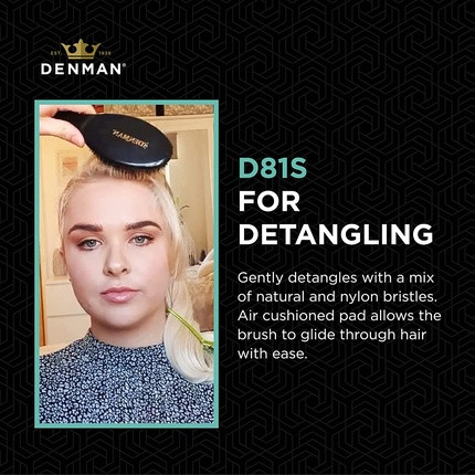 Щетка Denman Cushion для волос с мягкими нейлоновыми штифтами и щетиной кабана