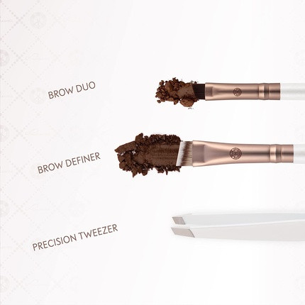 Набор кистей Luvia Luvia Prime Brow Kit с пинцетом и 3 веганскими косметическими кистями