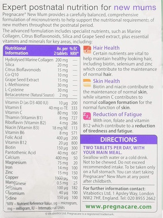 Таблетки Vitabiotics Pregnacare New Mum