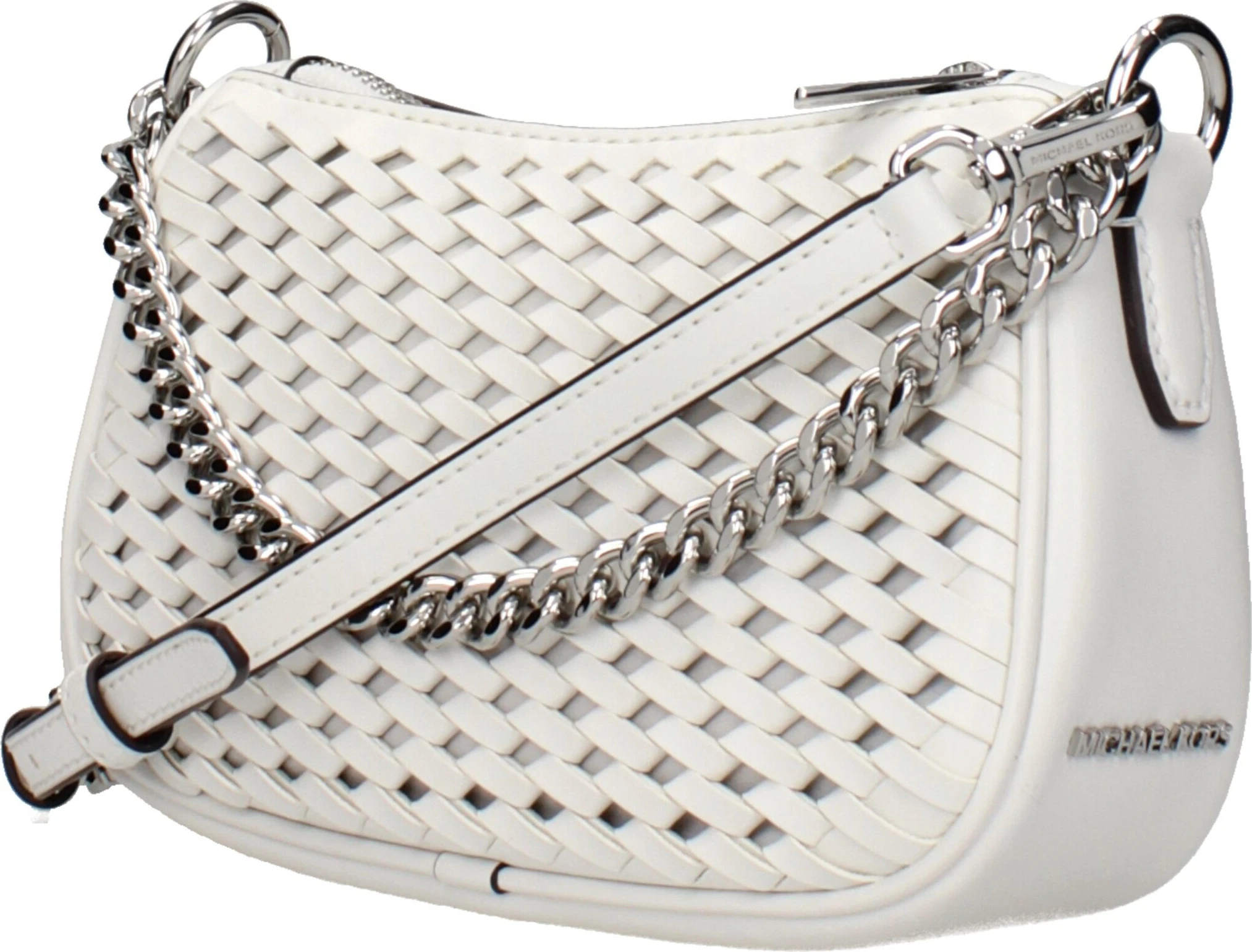 Белая кожаная сумка Michael Kors