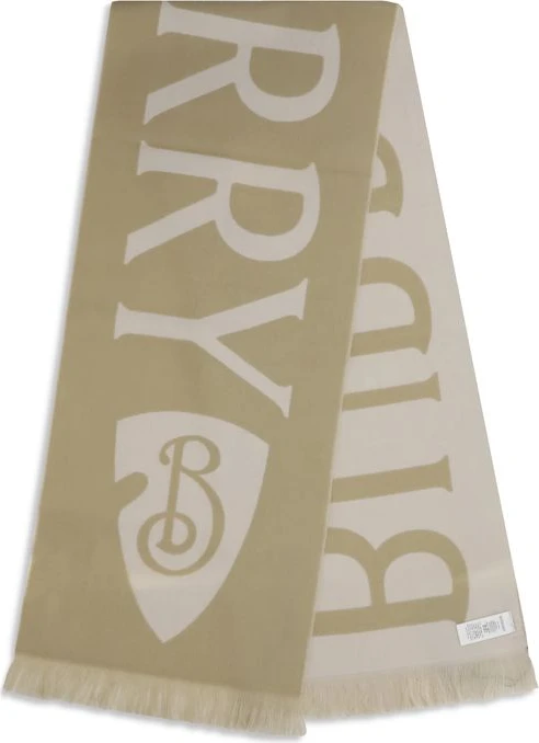 Бежевый шерстяной шарф Burberry