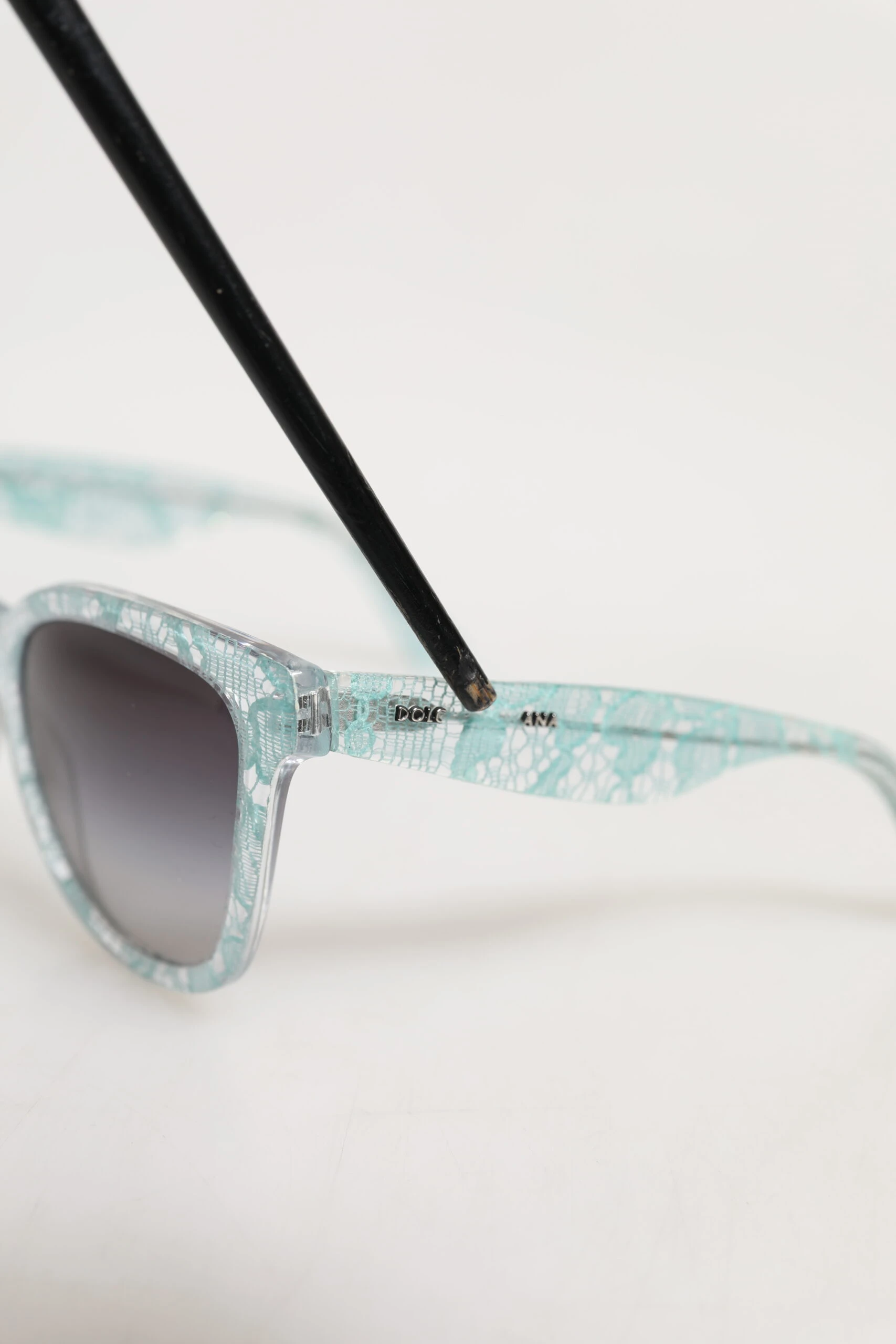 Dolce & Gabbana DG4190 Очки-солнцезащитные прямоугольные с синим кружевом из ацетата