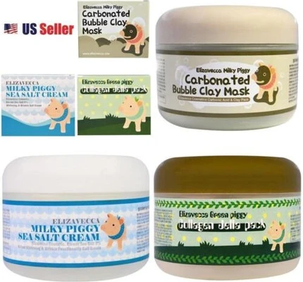Очищающая маска Elizavecca Milky Piggy Carbonated Bubble Mask Sea Salt Collagen Jella