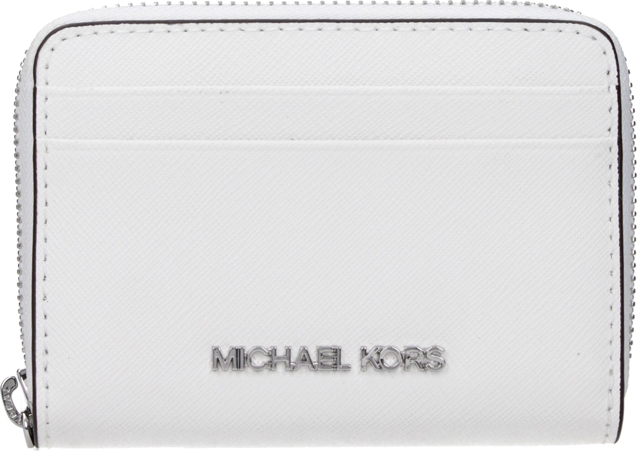 Белый кожаный картхолдер Michael Kors