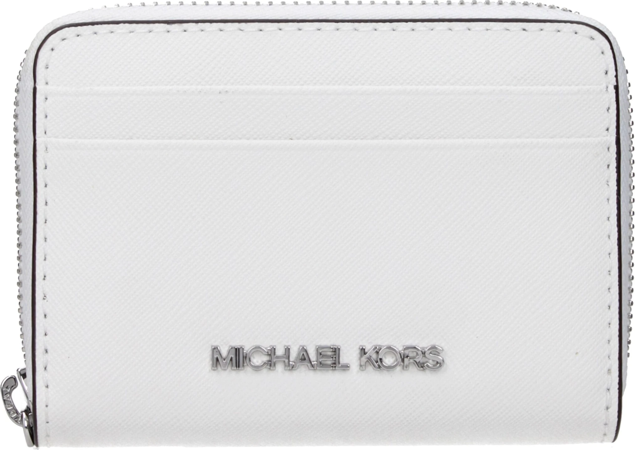 Белый кожаный картхолдер Michael Kors