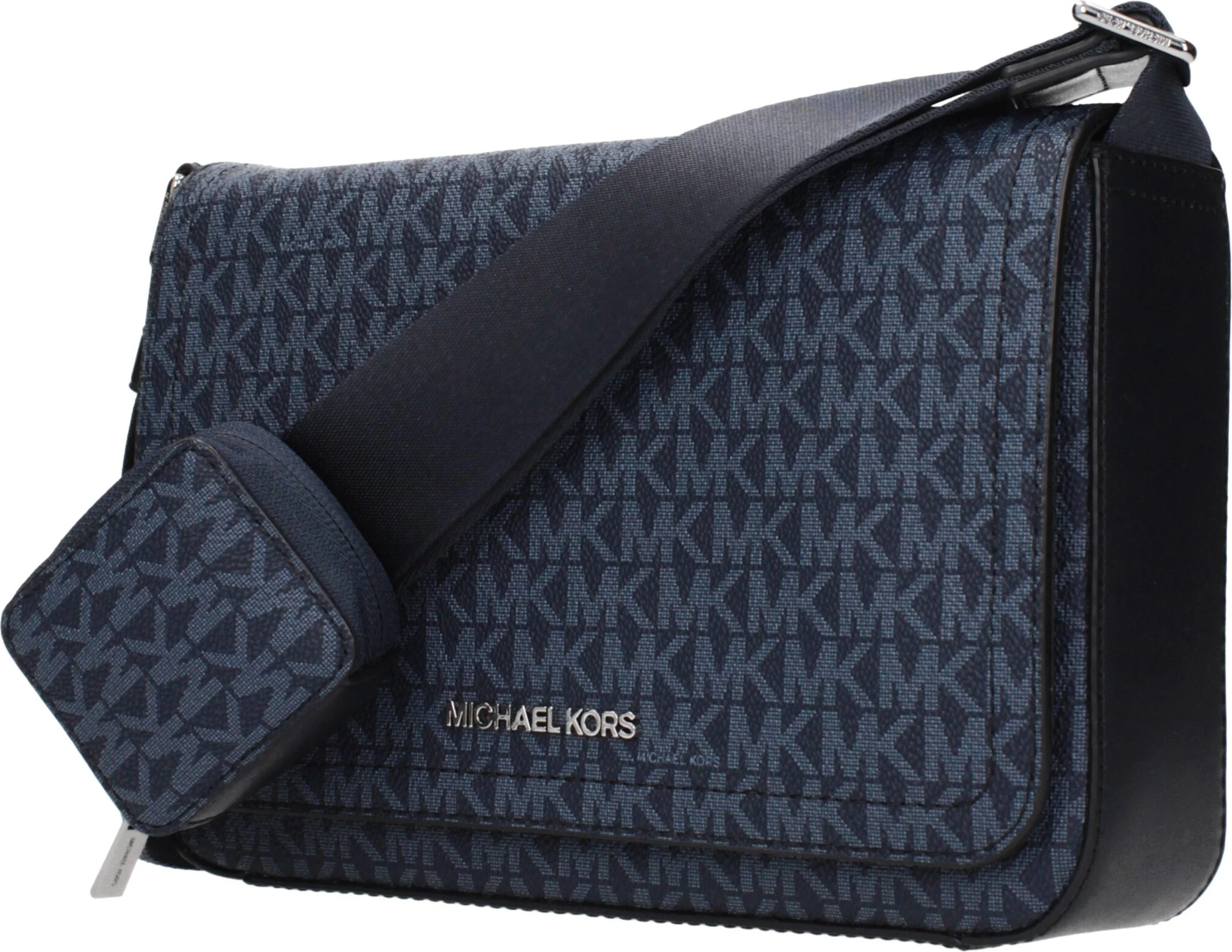 Синяя тканевая сумка через плечо Michael Kors