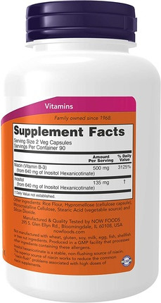 Капсулы Now Foods Niacin Flush Free