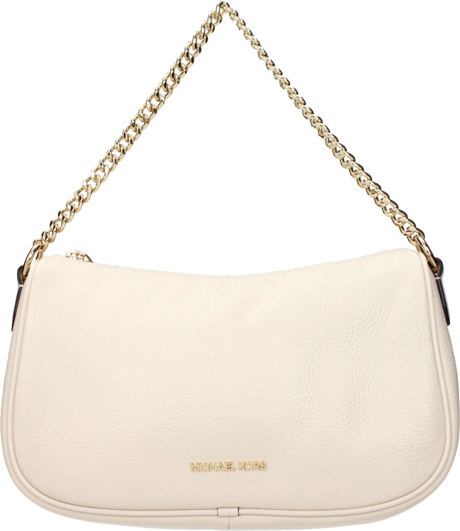 Бежевая кожаная сумка Michael Kors