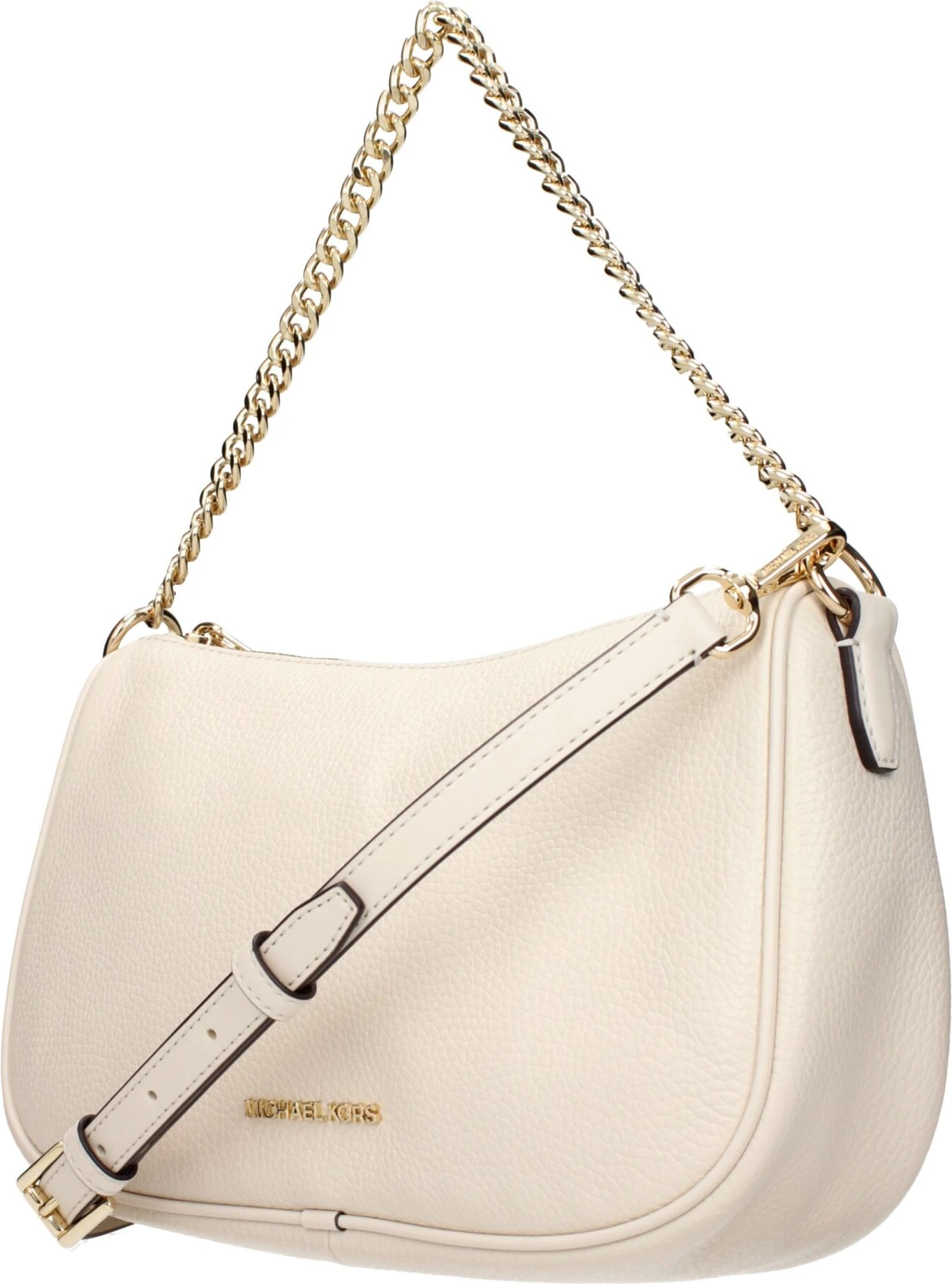 Бежевая кожаная сумка Michael Kors