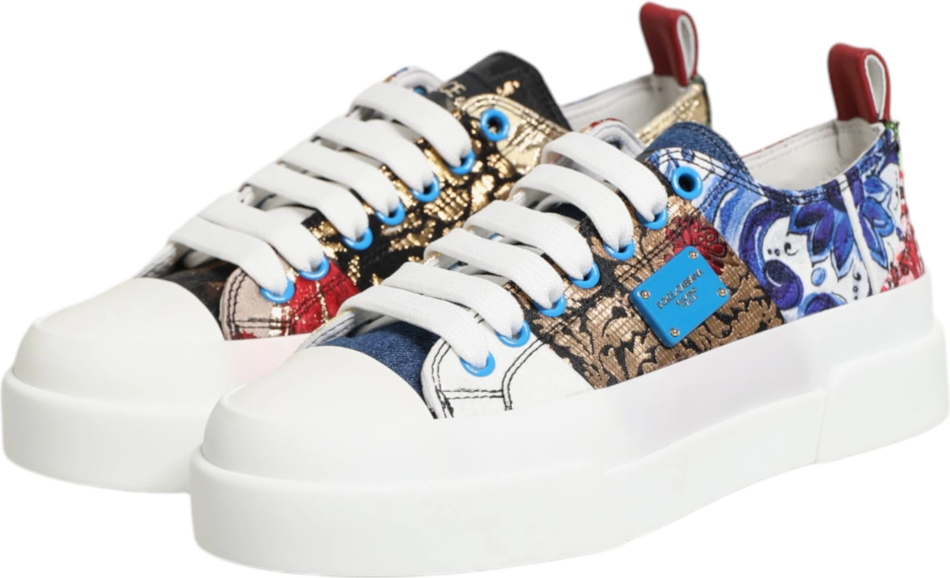 Кроссовки Dolce & Gabbana с ломаными элементами, низкие, разных цветов