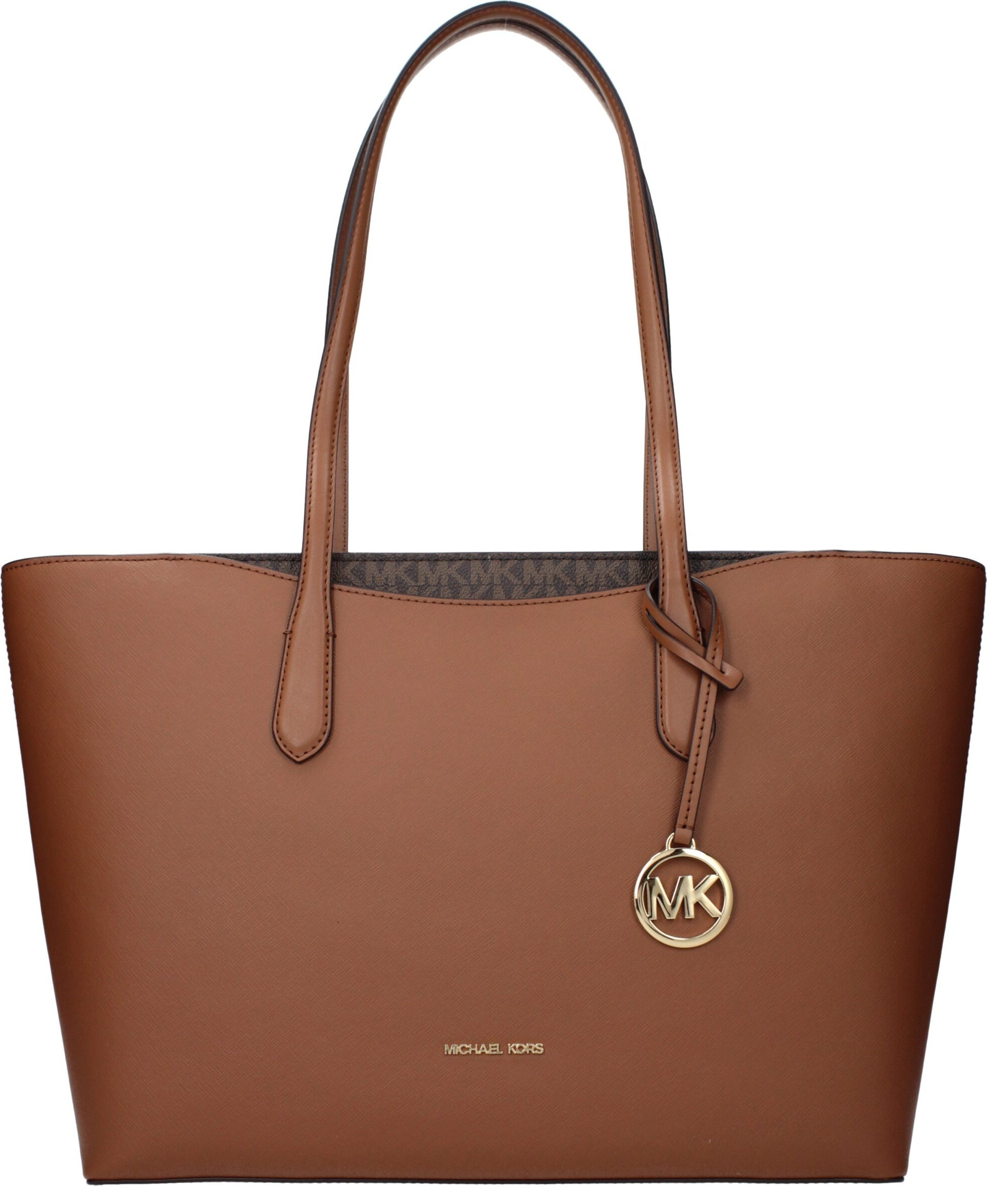 Коричневая кожаная сумка на плечо Michael Kors