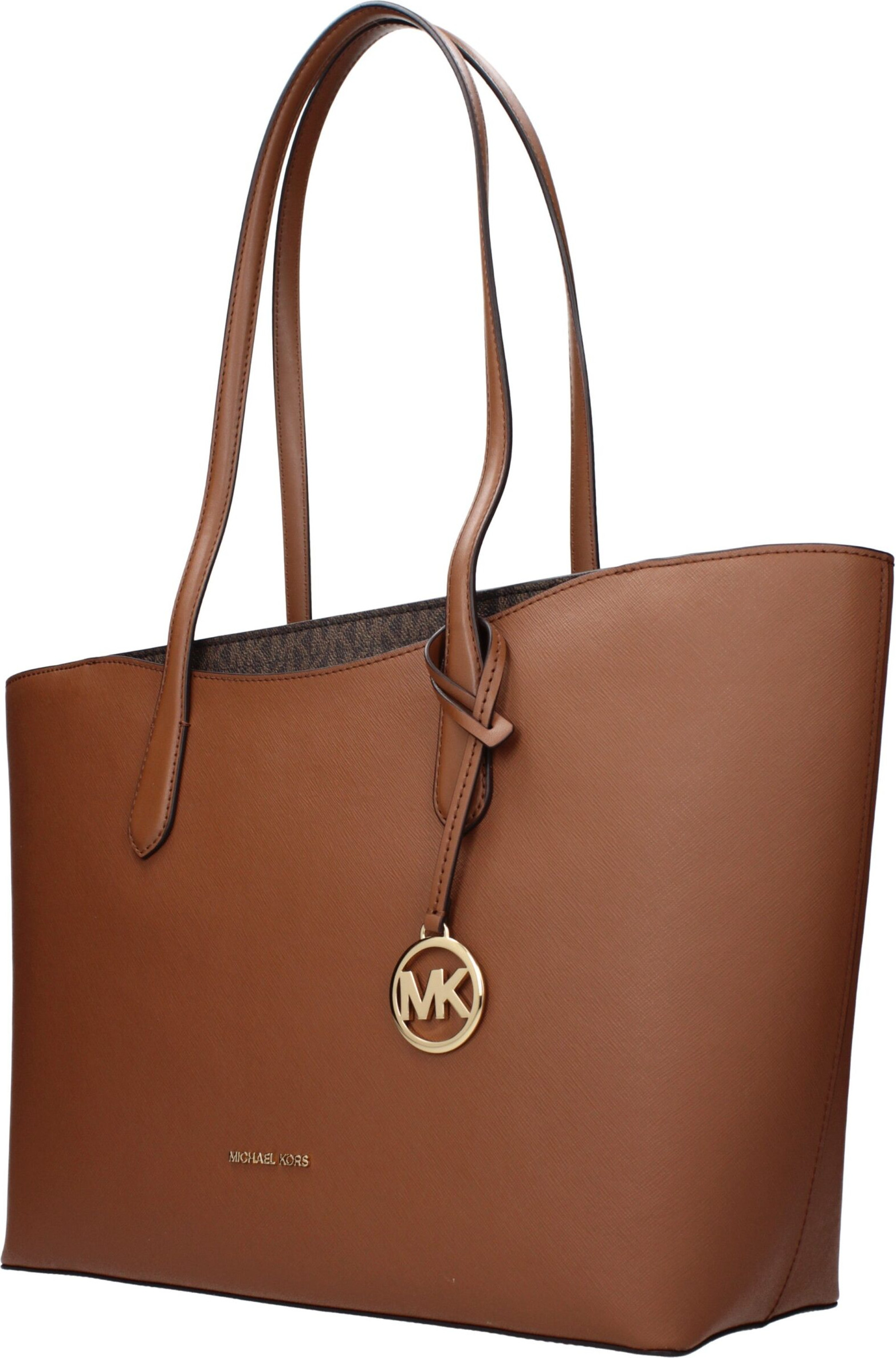 Коричневая кожаная сумка на плечо Michael Kors