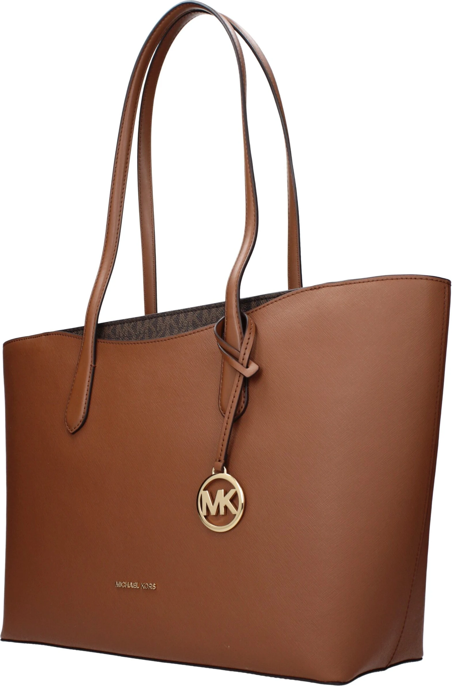 Коричневая кожаная сумка на плечо Michael Kors