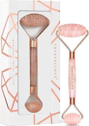 Массажный Роллер для Лица Crystalove Quartz 3D Roller Pink