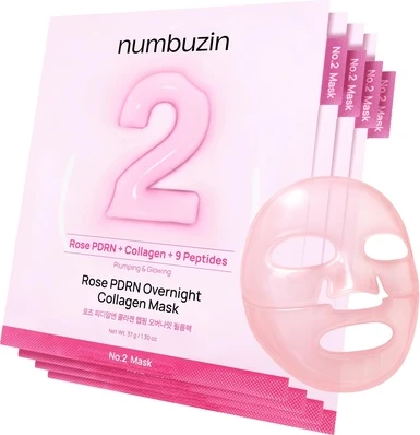 Ночная маска для лица Numbuzin No2 Overnight Face Mask с розовым PDRN коллагеном
