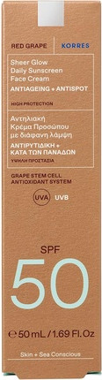 Солнцезащитный крем для лица Korres Red Grape с эффектом сияния SPF50