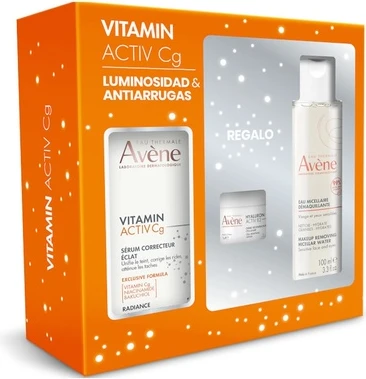 Набор сыворотка для лица Avene Vitamin Activ Cg Serum 30мл, крем Hyaluron Activ B3 7мл, мицеллярная вода 100мл