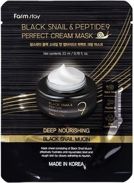 Тканевая маска Farmstay Black Snail & Peptide9 Perfect Cream Mask