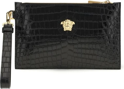 Кошелек Versace Черная телячья кожа Bos Taurus