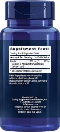Life Extension Optimized Folate 1000мкг 100 вегетарианских таблеток