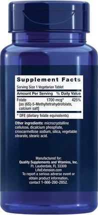 Life Extension Optimized Folate 1000мкг 100 вегетарианских таблеток