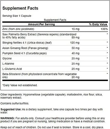 Минеральная добавка Swanson Prostate Essentials