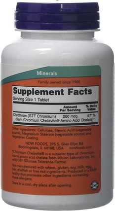 Таблетки Now Foods GTF Chromium