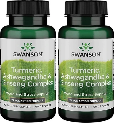 Комплекс Swanson Полный Спектр Куркума Ашваганда & Женьшень