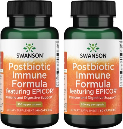 Витаминная сыворотка Swanson Postbiotic Immune Formula с Epicor 500 мг, 60 капсул