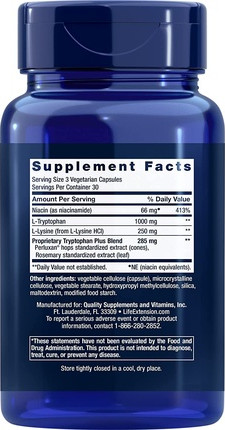 Добавка Life Extension Optimized Tryptophan Plus 1000 мг