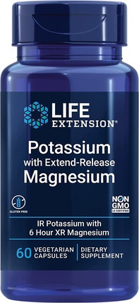 Добавка Life Extension Калий с магнием пролонгированного высвобождения для артериального давления, сосудов и здоровья костей