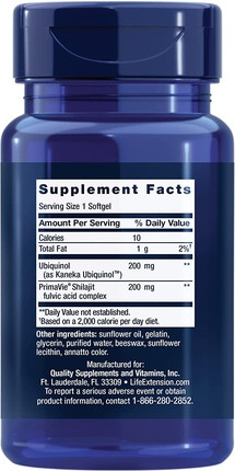 Витаминная сыворотка Life Extension Super Ubiquinol CoQ10 с Шиладжитом