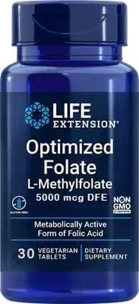 Таблетки Life Extension Высокоактивный Оптимизированный Фолат