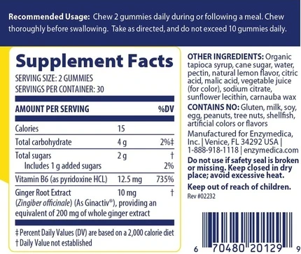Gummies Enzymedica Облегчение Случайной Тошноты