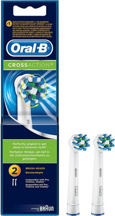 Сменные насадки для электрической зубной щетки Oral-B CrossAction, упаковка из 2 штук