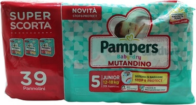 Упаковка подгузников Pampers Baby Dry Размер 5