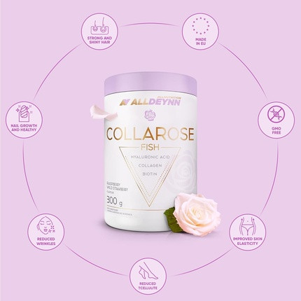 Пищевая добавка Allnutrition Collarose Порошок рыбного коллагена с гиалуроновой кислотой и биотином