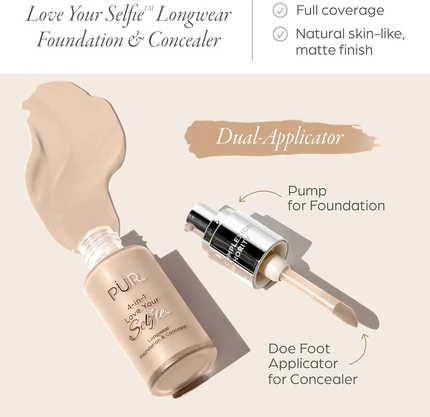 Тональная основа и консилер Pur Cosmetics Love Your Selfie Longwear