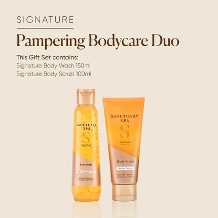 Набор для душа и ванны Sanctuary Pampering Bodycare Duo Роскошный гель для душа и скраб Подарочный набор