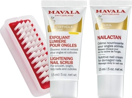 Набор по уходу за руками Mavala Легкая отшелушивающая маска и Nailactan