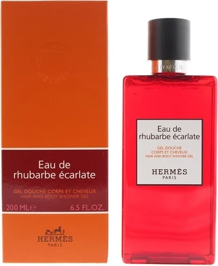 Гель для душа для волос и тела Hermes Eau De Rhubarbe Ecarlate