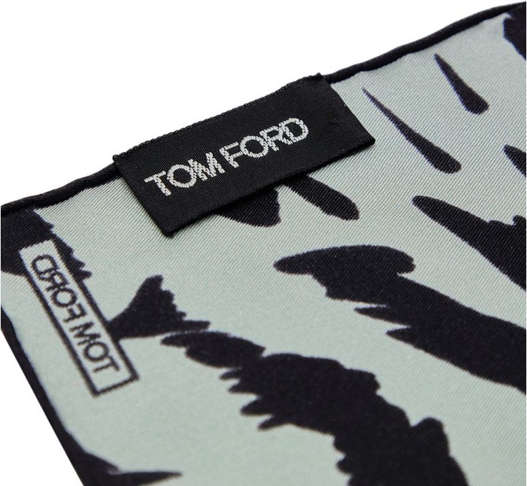 Серый шелковый нагрудный платок Tom Ford