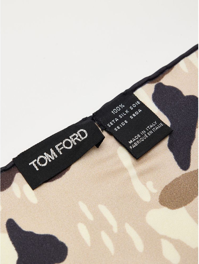 Бежевый шелковый нагрудный платок Tom Ford