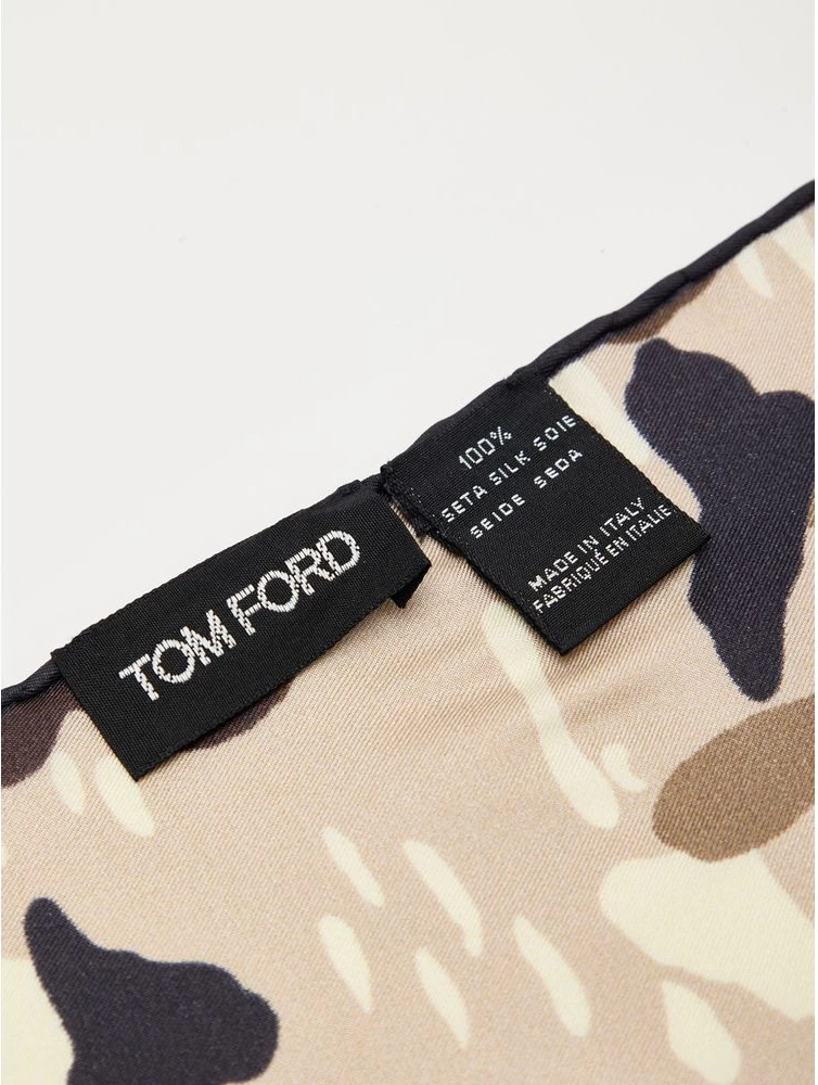 Бежевый шелковый нагрудный платок Tom Ford