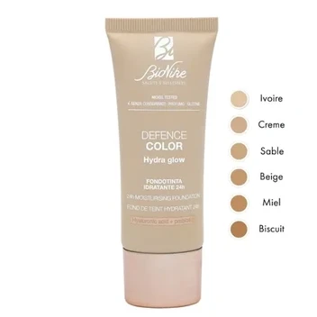 Тональный крем Foundation Bionike Defence Color Hydra Glow Стойкий увлажняющий 24 часа с гиалуроновой кислотой и SPF 15 для нормальной и сухой кожи Антиоксидантный и защитный Придает сияние 105 Honey